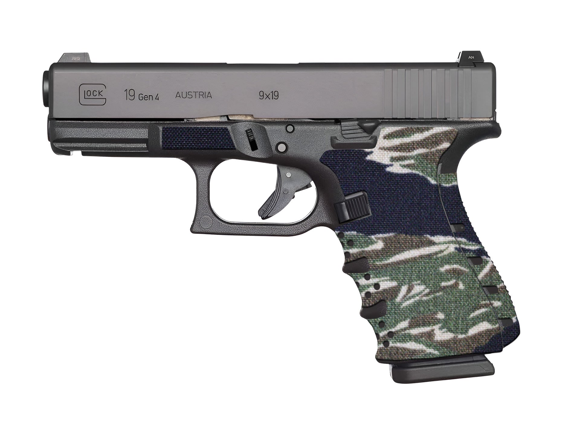 CTX Cordura 1000D Grip Kit for GLOCK G19/G23/G32 Pistols — Tiger Stripe Green