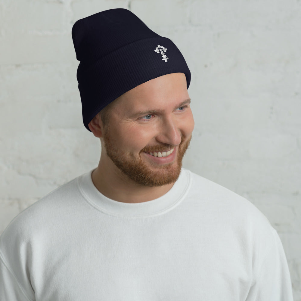 Combat Textiles Watch Cap — Navy, worn, front — Combat Textiles