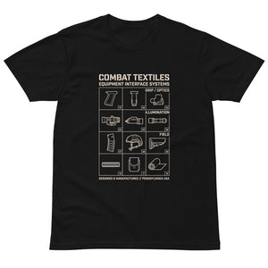 The Grid Tee — Black, front — Combat Textiles