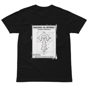 Insignia Blueprint Tee — Black, front — Combat Textiles