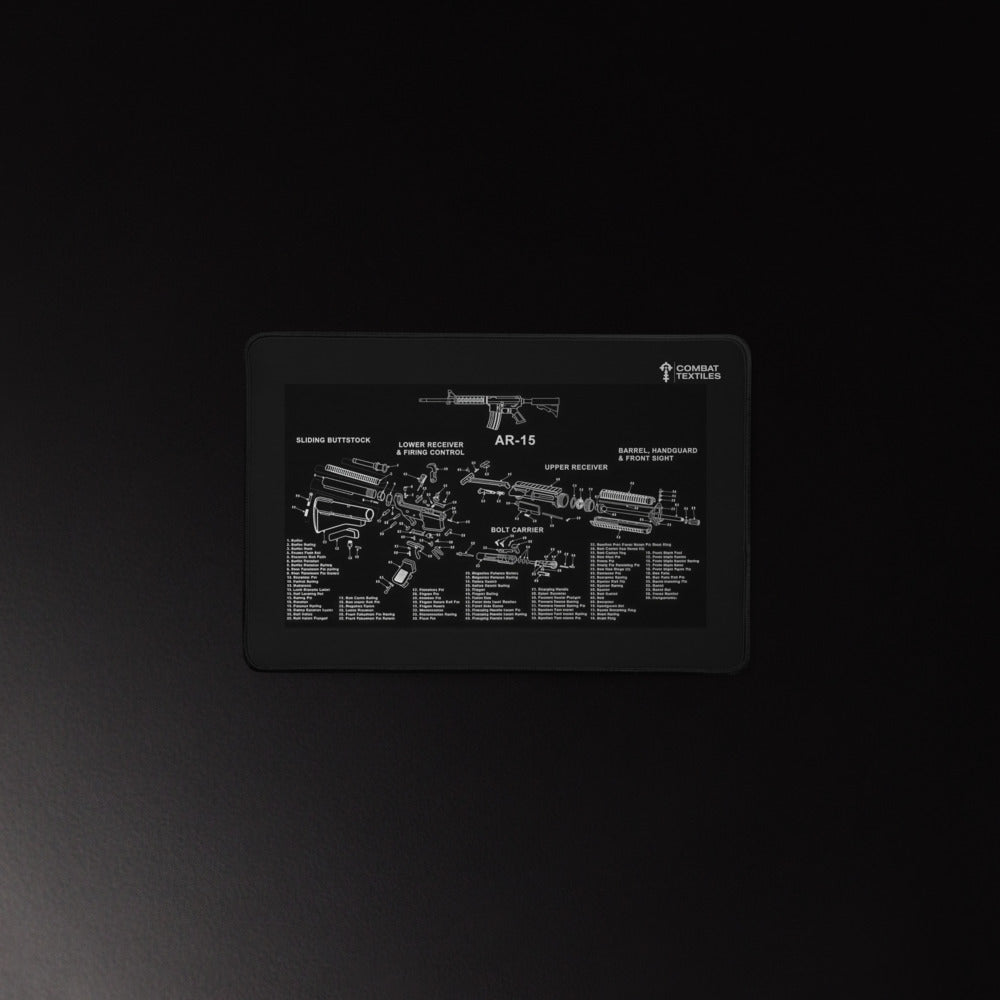 CTX Rifle Bench Mat — 12in x 18in, on the bench — Combat Textiles