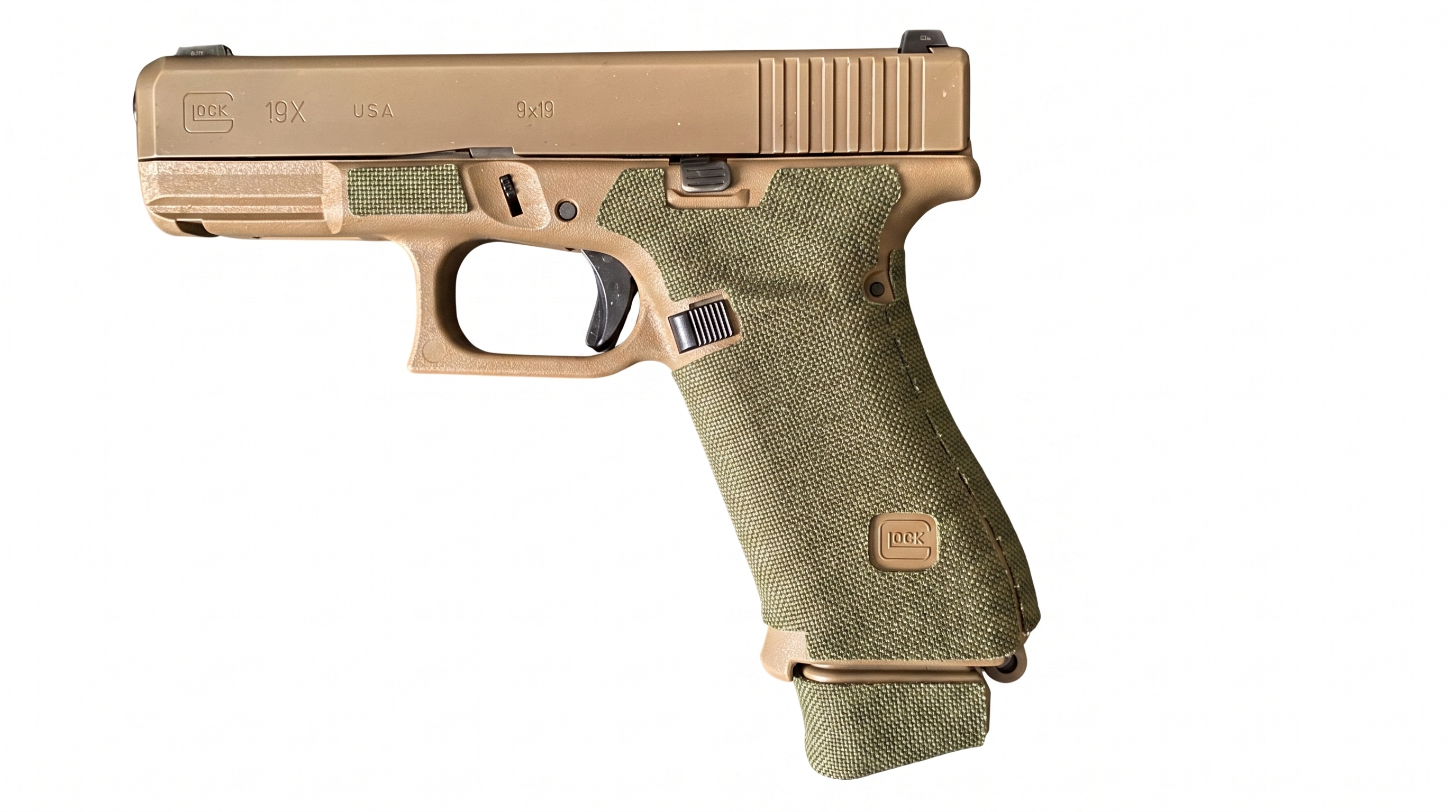 Glock 19X Cordura 1000D grip wrap in OD Green — Combat Textiles