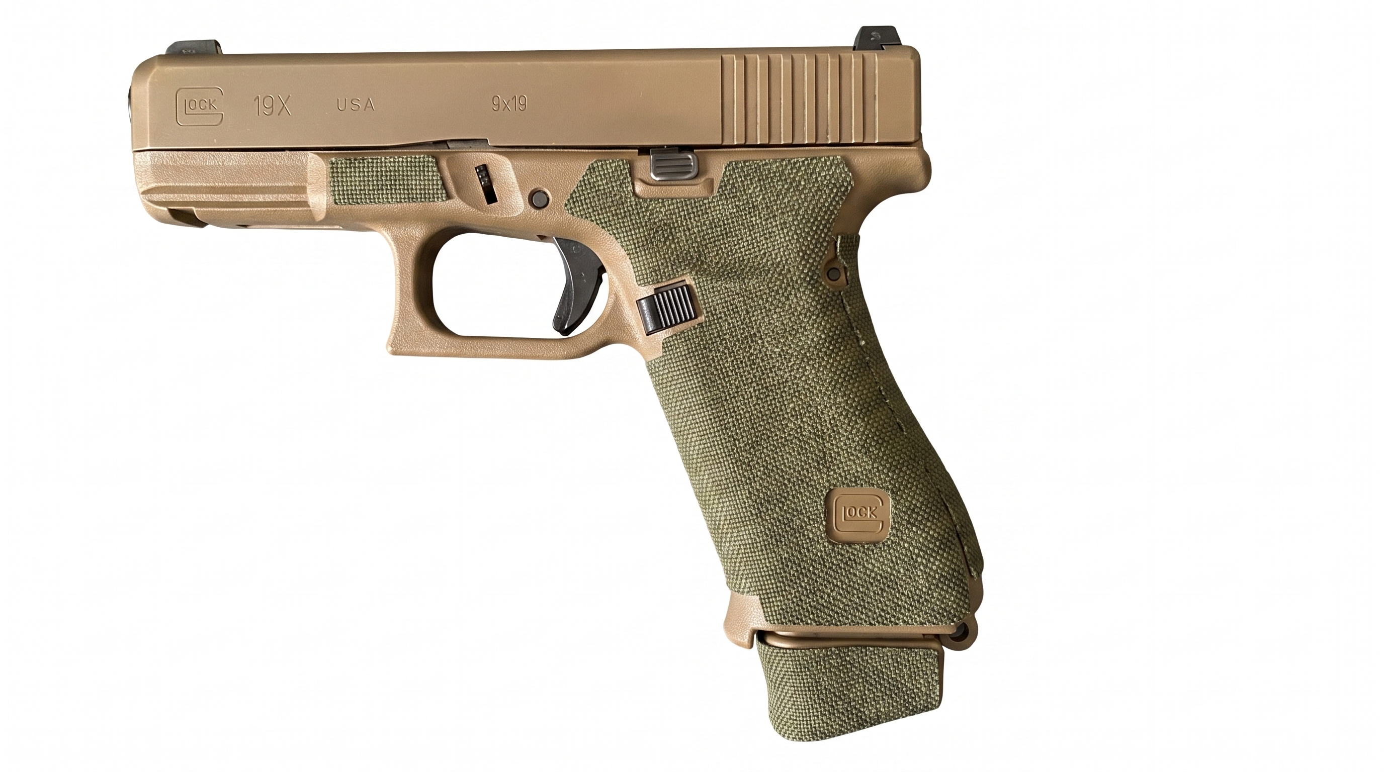 Glock 19X Cordura 1000D grip wrap in Ranger Green — Combat Textiles