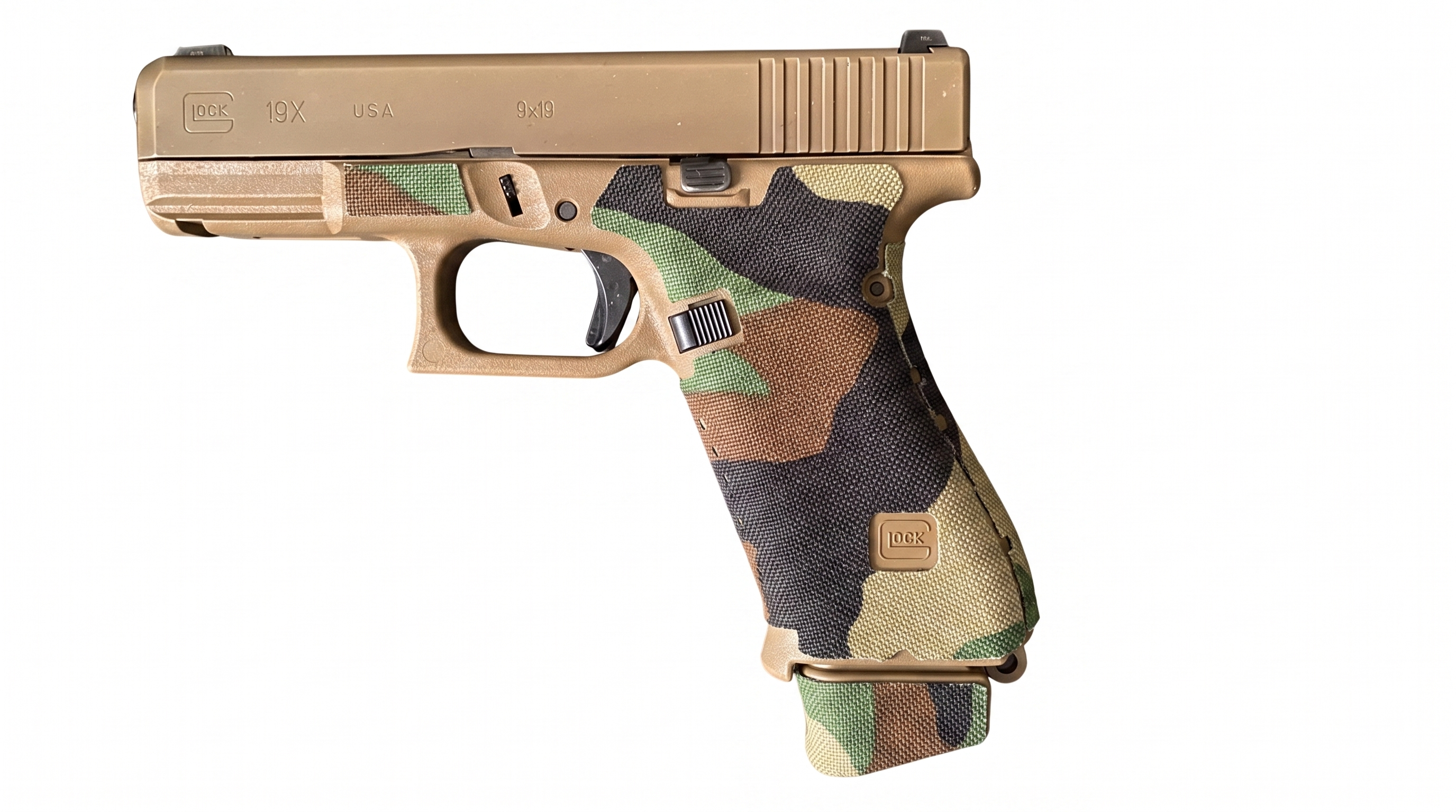 Glock 19X Cordura 1000D grip wrap in M81 Woodland — Combat Textiles