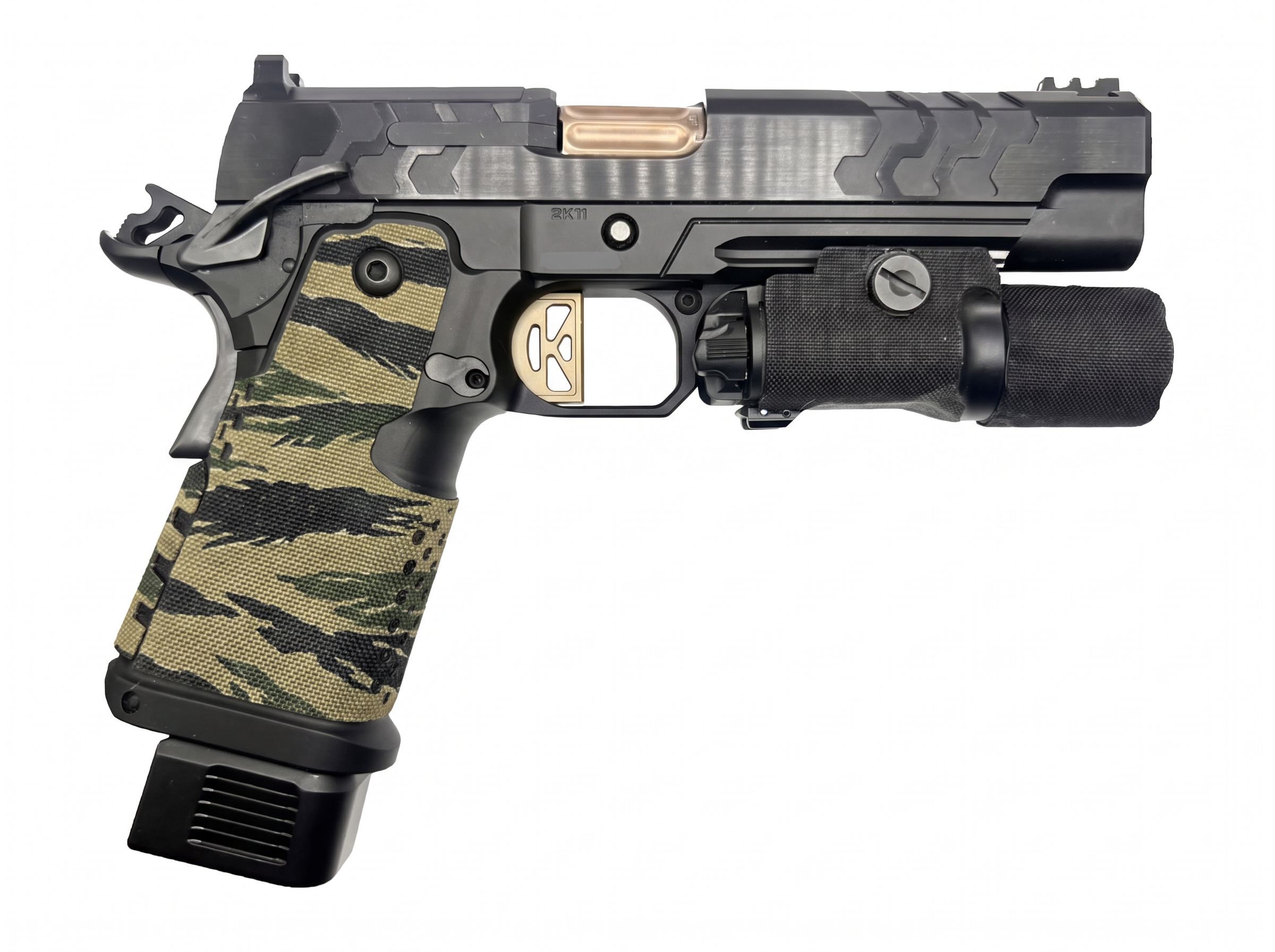Kimber 2K11 Cordura 1000D grip wrap in Tiger Stripe (Green/Black) — Combat Textiles