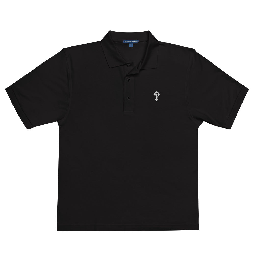 Combat Textiles Polo — Embroidered — Black, front — Combat Textiles