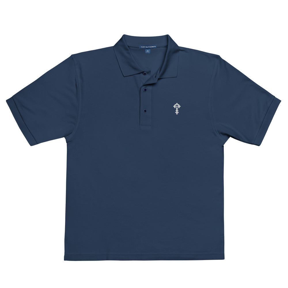 Combat Textiles Polo — Embroidered — Navy, front — Combat Textiles