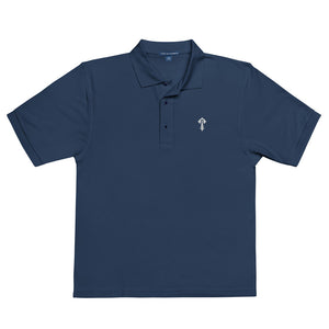 Combat Textiles Polo — Embroidered — Navy, front — Combat Textiles