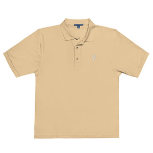 Combat Textiles Polo — Embroidered — Stone, front — Combat Textiles