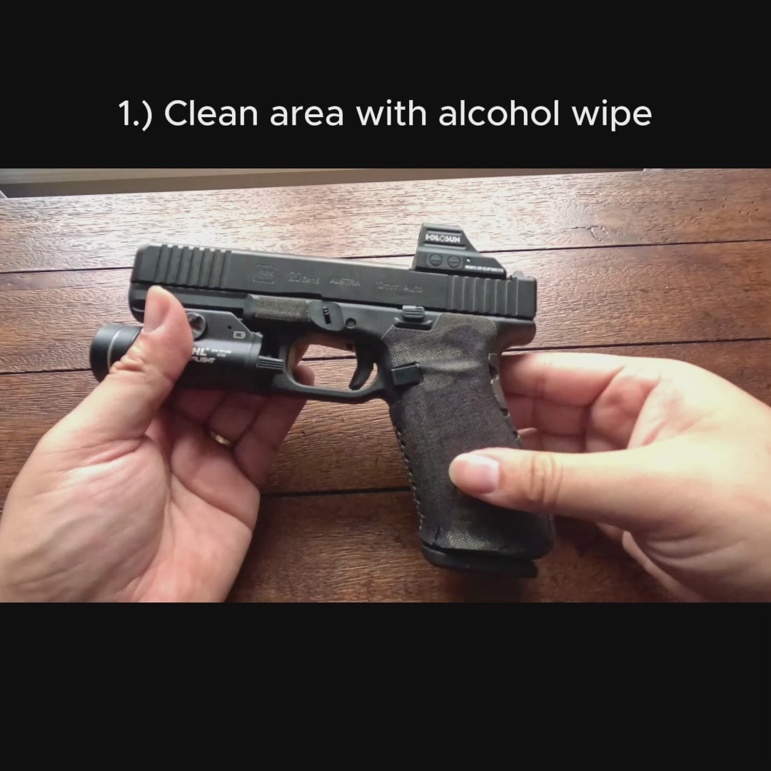 Combat Textiles Cordura 1000D weapon light wrap installation video - clean, peel, position, press