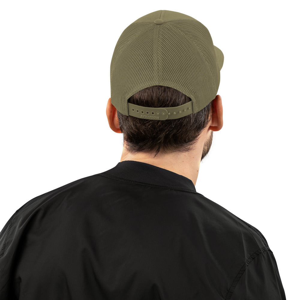 Combat Textiles Snapback — Loden, worn, back — Combat Textiles