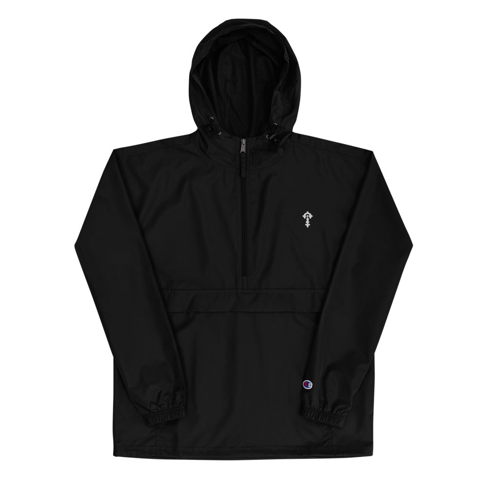 Packable Shell — Black, worn, front