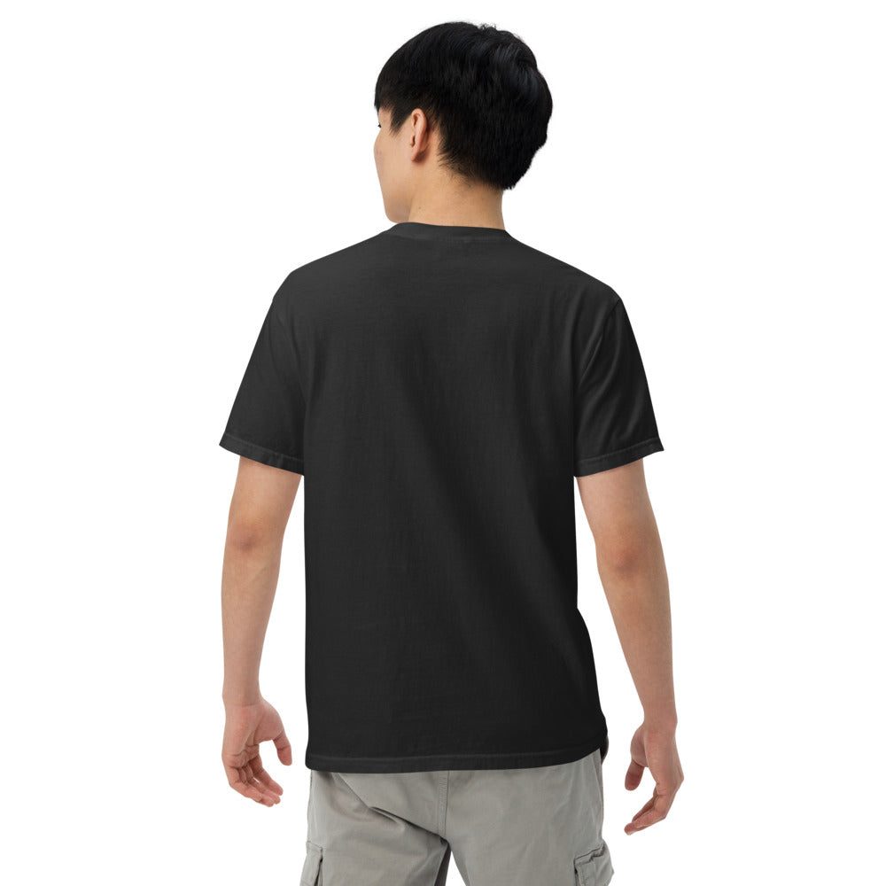 Combat Textiles Classic Tee — Embroidered — Black, worn, back — Combat Textiles