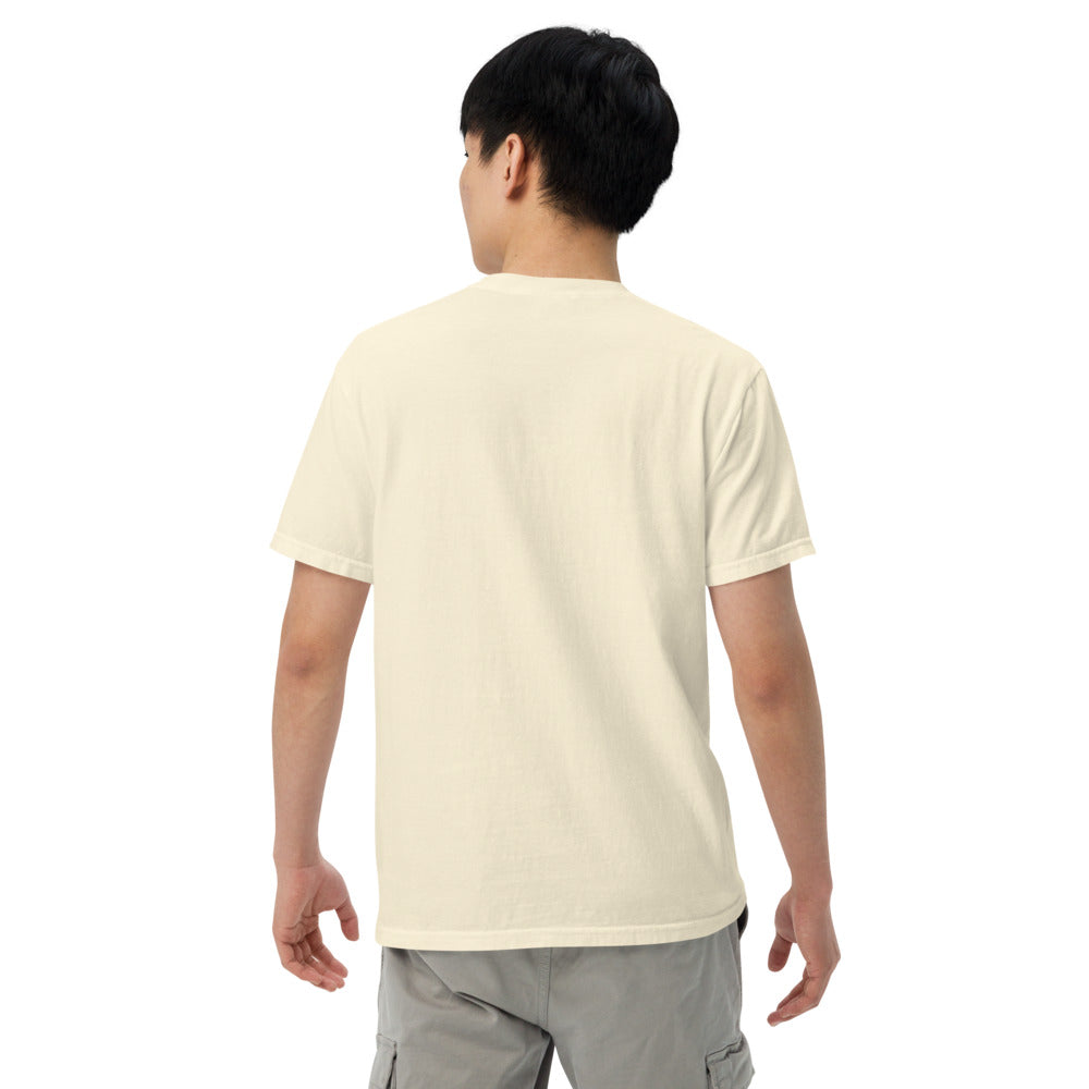 Combat Textiles Classic Tee — Embroidered — Ivory, worn, back — Combat Textiles
