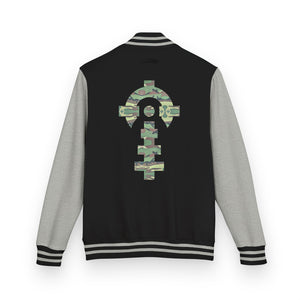 Combat Textiles Varsity Jacket — Black / Grey, back — Combat Textiles