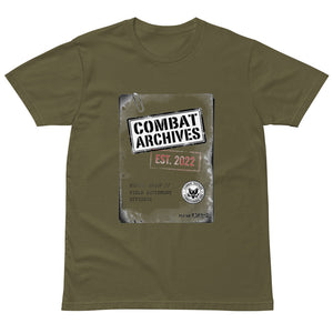 Combat Archives Tee — Military Green, front — Combat Textiles