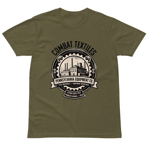 Pennsylvania Equipment Co. Tee — Military Green, front — Combat Textiles