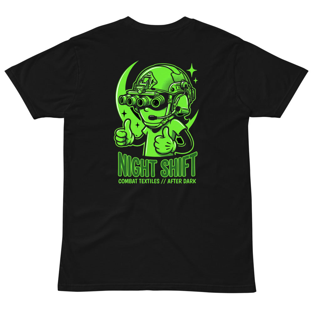 Night Shift Tee — NV Edition — Black, back — Combat Textiles