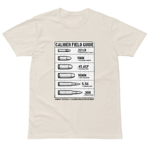 Caliber Field Guide Tee — Sand, front — Combat Textiles