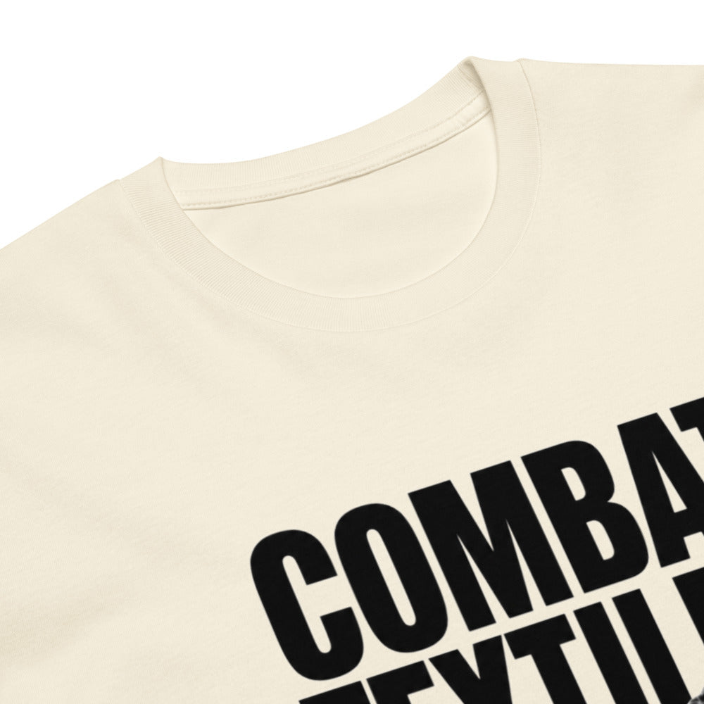 Combat Textiles Lady Die! — Faded Cream, print detail — Combat Textiles