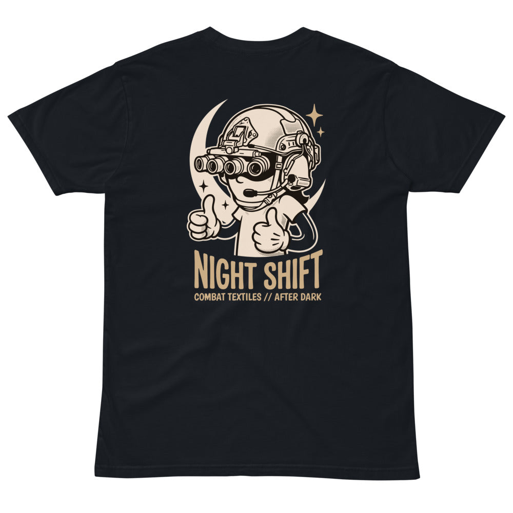 Night Shift Tee — Navy, back — Combat Textiles