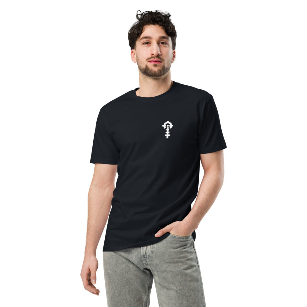 Night Shift Tee — Navy, worn, front — Combat Textiles