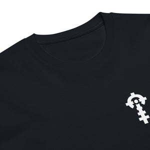 Night Shift Tee — Navy, print detail — Combat Textiles