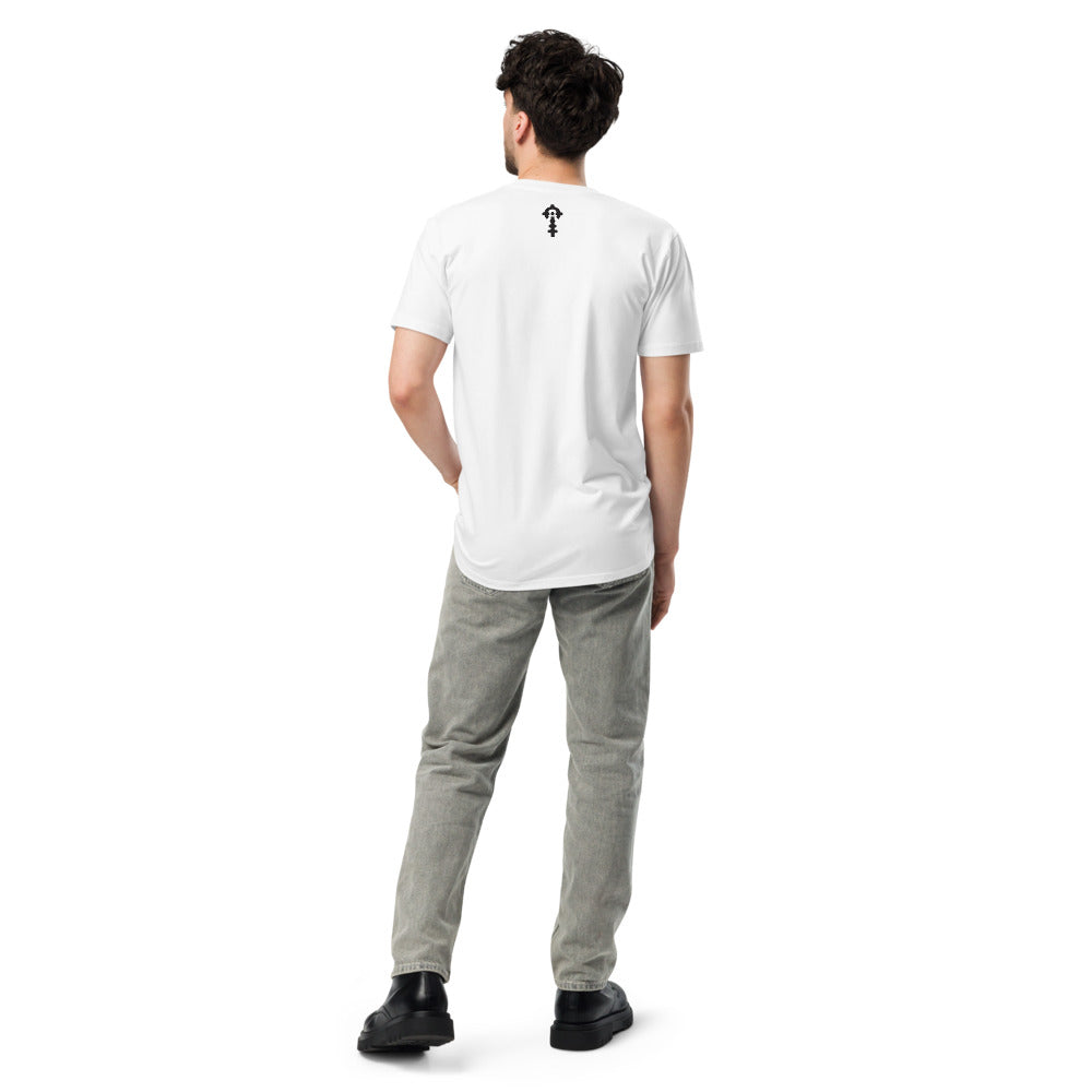 American Hardcore Tee — White, worn, back — Combat Textiles