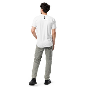 American Hardcore Tee — White, worn, back — Combat Textiles