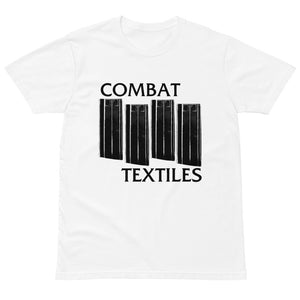American Hardcore Tee — White, front — Combat Textiles