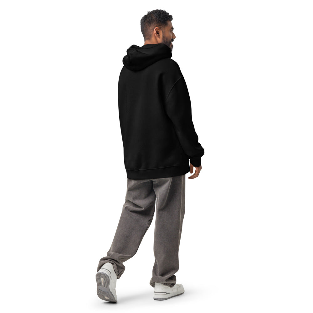 Combat Textiles Blackout Hoodie — Black, worn, back — Combat Textiles