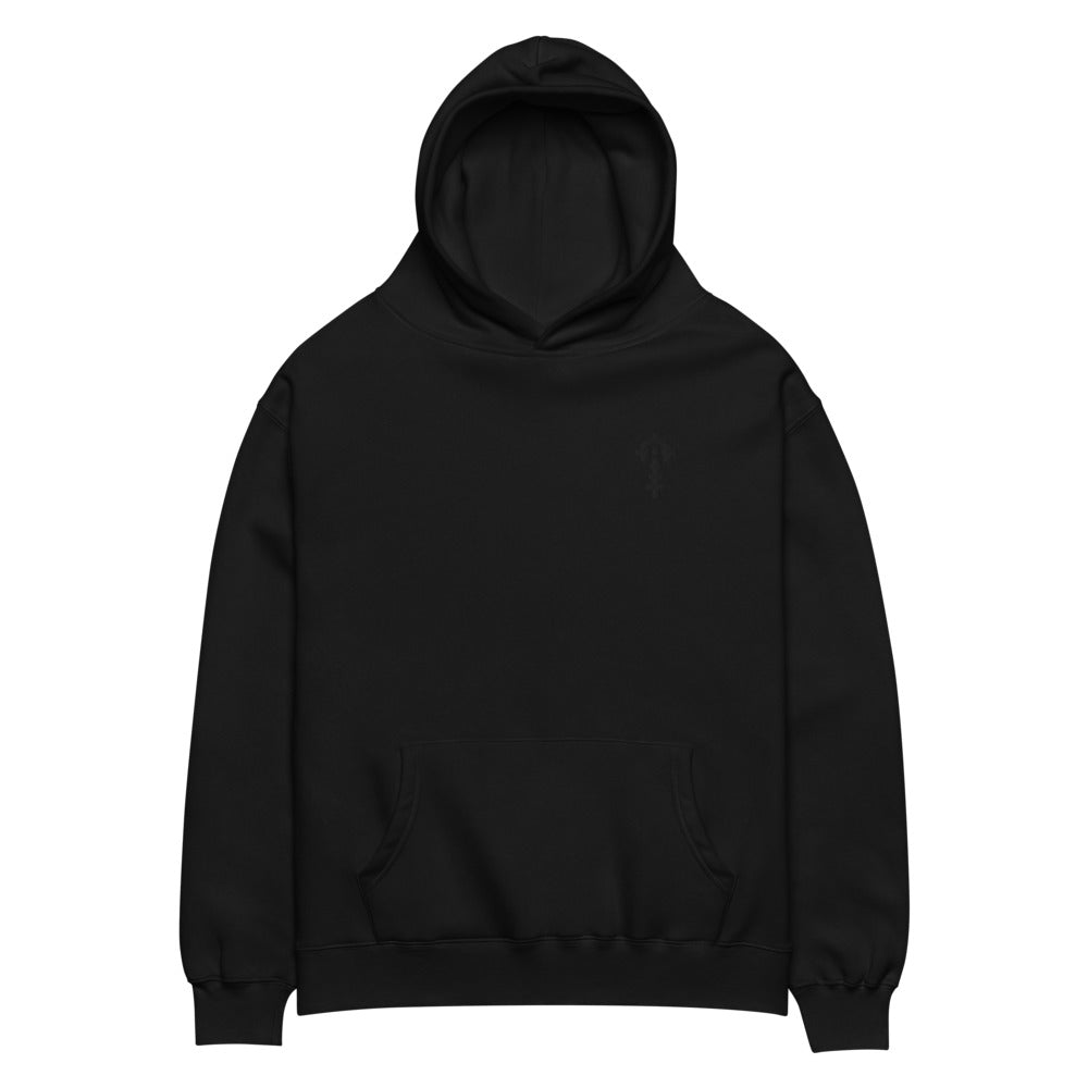 Combat Textiles Blackout Hoodie — Black, flat, front — Combat Textiles