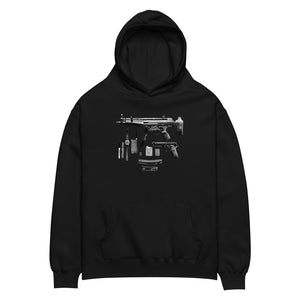 Hard Carry | Field Hoodie — Black, flat, front — Combat Textiles