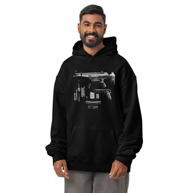 Hard Carry | Field Hoodie — Black, worn, front — Combat Textiles