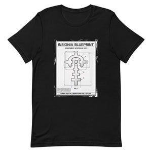 Insignia Blueprint Tee — Black, front — Combat Textiles