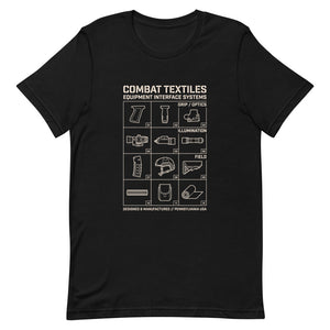 The Grid Tee — Black, front — Combat Textiles
