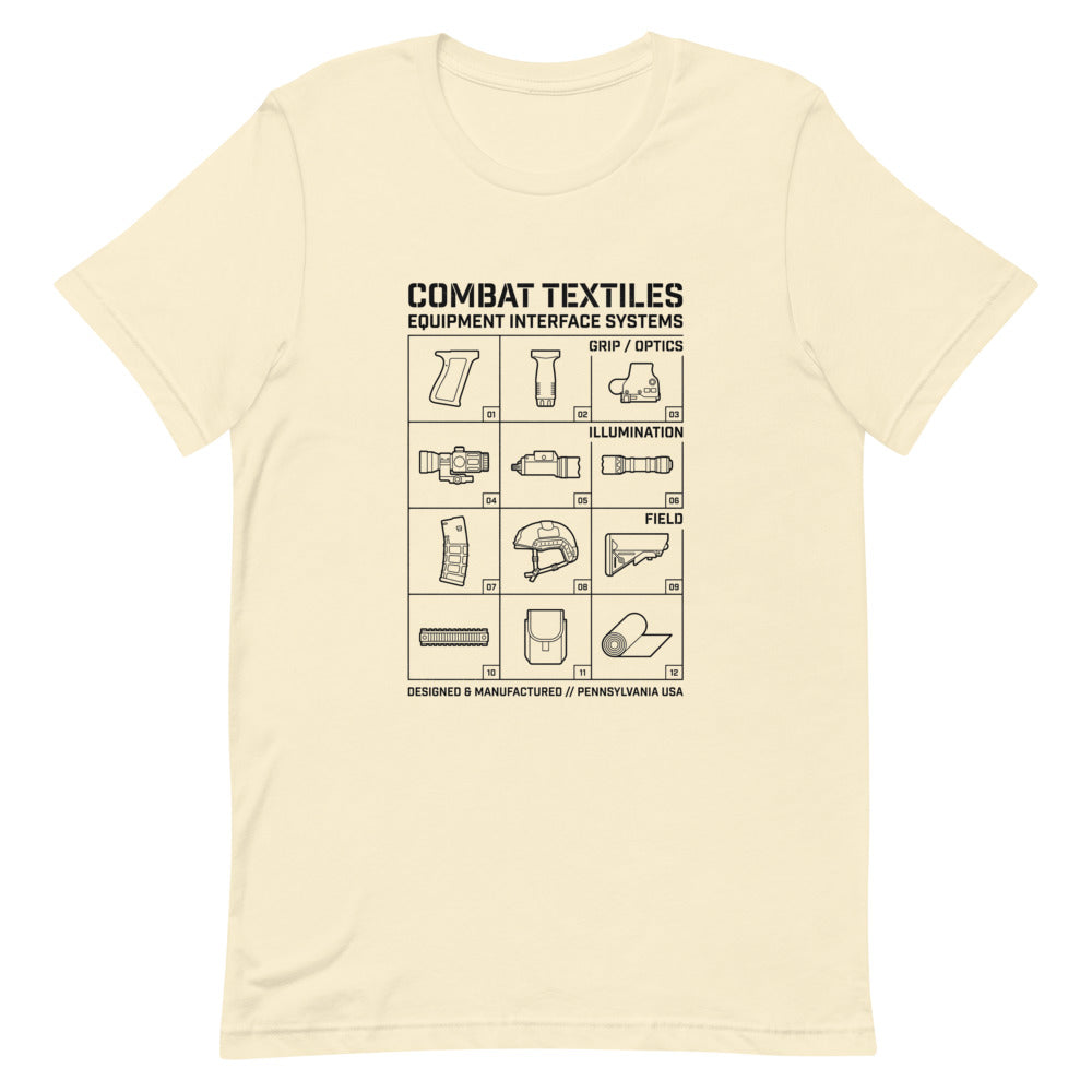 The Grid Tee — Natural, front — Combat Textiles