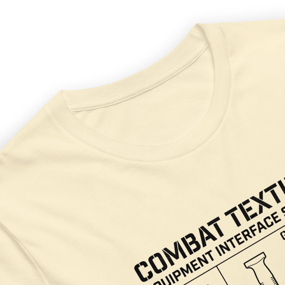 The Grid Tee — Natural, print detail — Combat Textiles